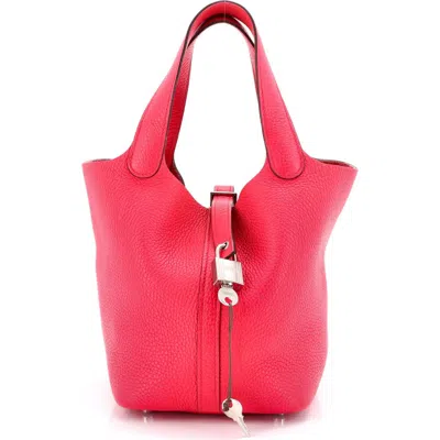 Pre-owned Hermes  Hermes Picotin Lock Bag Clemence Pm In Pink