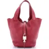 Pre-owned Hermes  Hermes Picotin Lock Bag Clemence Pm In Red