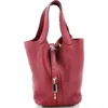 Pre-owned Hermes  Hermes Picotin Lock Bag Clemence Pm In Red