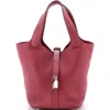 Pre-owned Hermes  Hermes Picotin Lock Bag Clemence Pm In Red