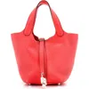 Pre-owned Hermes  Hermes Picotin Lock Bag Clemence Pm In Red
