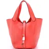 Pre-owned Hermes  Hermes Picotin Lock Bag Clemence Pm In Red