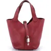 Pre-owned Hermes  Hermes Picotin Lock Bag Clemence Pm In Red