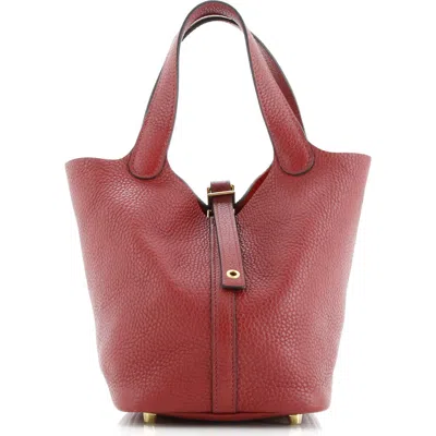 Pre-owned Hermes  Hermes Picotin Lock Bag Clemence Pm In Red
