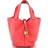Pre-owned Hermes  Hermes Picotin Lock Bag Clemence Pm In Pink