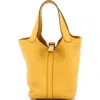 Pre-owned Hermes  Hermes Picotin Lock Bag Clemence Pm In Yellow