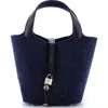 Pre-owned Hermes  Hermes Picotin Lock Bag Felt With Leather Mm In Blue