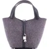 Pre-owned Hermes  Hermes Picotin Lock Bag Felt With Leather Mm In Gray