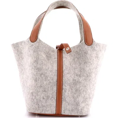 Pre-owned Hermes  Hermes Picotin Lock Bag Felt With Leather Pm