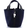 Pre-owned Hermes  Hermes Picotin Lock Bag Felt With Leather Pm In Blue