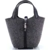 Pre-owned Hermes  Hermes Picotin Lock Bag Felt With Leather Pm In Gray
