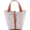 Pre-owned Hermes  Hermes Picotin Lock Bag Felt With Leather Pm In Gray