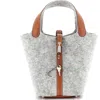 Pre-owned Hermes  Hermes Picotin Lock Bag Felt With Leather Pm In Gray