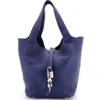 Pre-owned Hermes  Hermes Picotin Lock Bag Maurice Mm In Blue