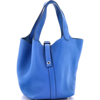 Pre-owned Hermes  Hermes Picotin Lock Bag Maurice Pm In Blue