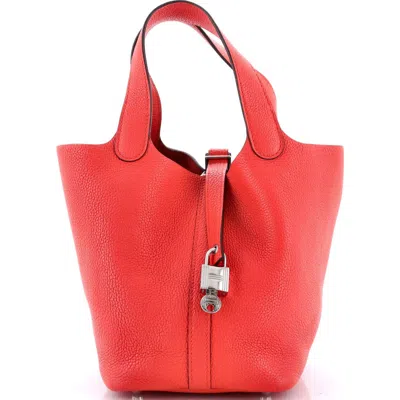 Pre-owned Hermes  Hermes Picotin Lock Bag Maurice Pm In Orange