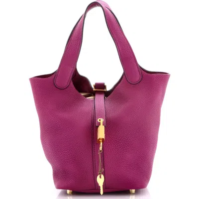 Pre-owned Hermes  Hermes Picotin Lock Bag Maurice Pm In Purple