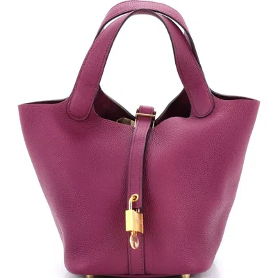Pre-owned Hermes  Hermes Picotin Lock Bag Maurice Pm In Purple