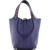 Pre-owned Hermes  Hermes Picotin Lock Bag Tressage Epsom Pm In Purple