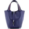Pre-owned Hermes  Hermes Picotin Lock Bag Tressage Epsom Pm In Blue