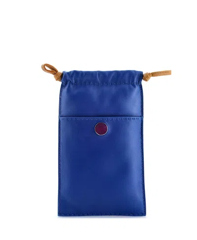 Pre-owned Pre-owned Hermes  Hermes Pilo Phone Case Milo Lambskin And Swift In Blue