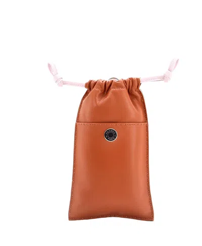 Pre-owned Hermes  Hermes Pilo Phone Case Milo Lambskin And Swift In Brown