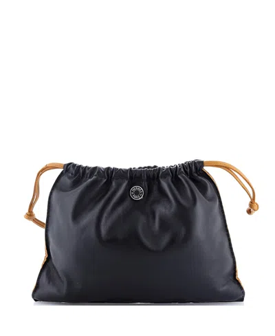 Pre-owned Pre-owned Hermes  Hermes Pilo Pouch Milo Lambskin And Swift In Black