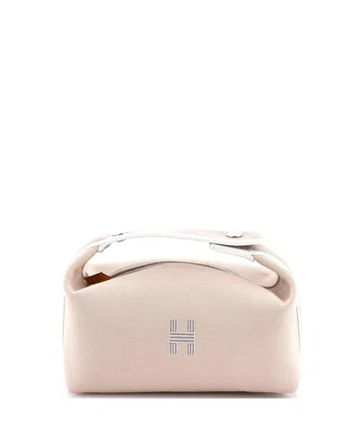 Pre-owned Pre-owned Hermes  Hermes Pm Bride-a-brac Travel Case Toile In Neutral