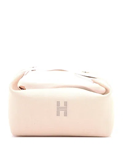 Pre-owned Pre-owned Hermes  Hermes Pm Bride-a-brac Travel Case Toile In Neutral