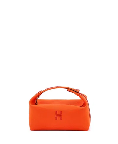 Pre-owned Pre-owned Hermes  Hermes Pm Bride-a-brac Travel Case Toile In Orange
