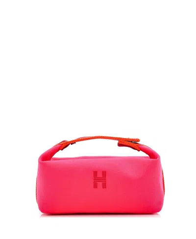 Pre-owned Pre-owned Hermes  Hermes Pm Bride-a-brac Travel Case Toile In Pink