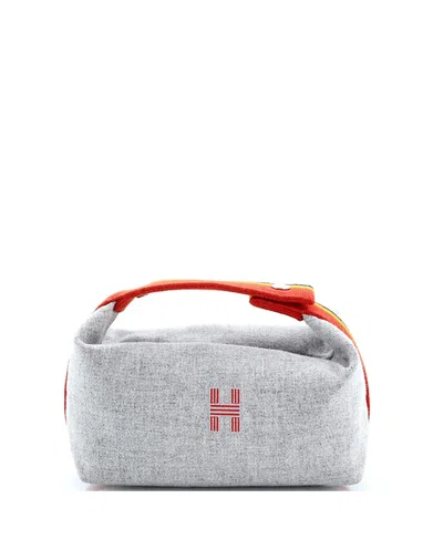 Pre-owned Pre-owned Hermes  Hermes Pm Bride-a-brac Travel Case Wool In Gray