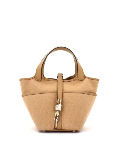 Pre-owned Pre-owned Hermes  Hermes Pm Cargo Picotin Lock Bag Canvas And Swift