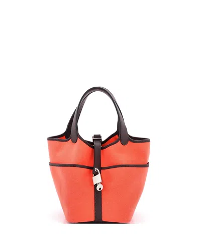 Pre-owned Pre-owned Hermes  Hermes Pm Cargo Picotin Lock Bag Canvas And Swift