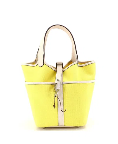 Pre-owned Pre-owned Hermes  Hermes Pm Cargo Picotin Lock Bag Canvas And Swift