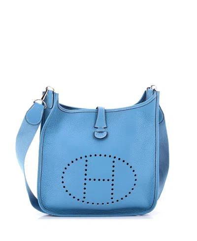 Pre-owned Pre-owned Hermes  Hermes Pm Evelyne Bag Gen I Clemence In Blue