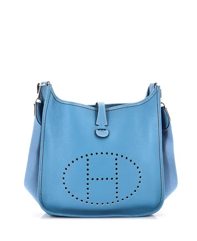 Pre-owned Pre-owned Hermes  Hermes Pm Evelyne Bag Gen I Clemence In Blue