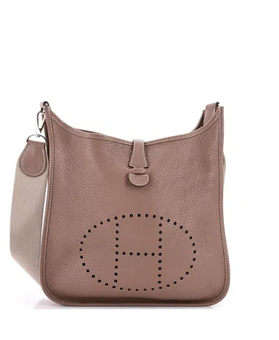 Pre-owned Pre-owned Hermes  Hermes Pm Evelyne Bag Gen Ii Clemence In Gray