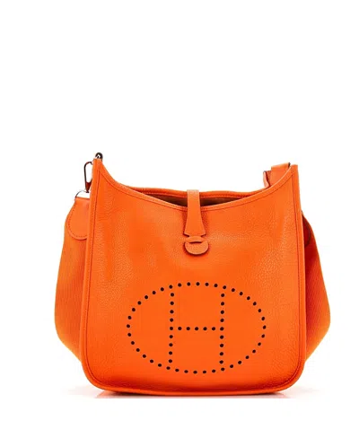 Pre-owned Pre-owned Hermes  Hermes Pm Evelyne Bag Gen Ii Clemence In Orange