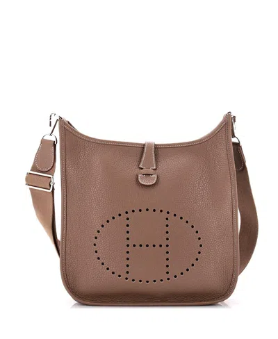 Pre-owned Pre-owned Hermes  Hermes Pm Evelyne Bag Gen Iii Clemence In Gray