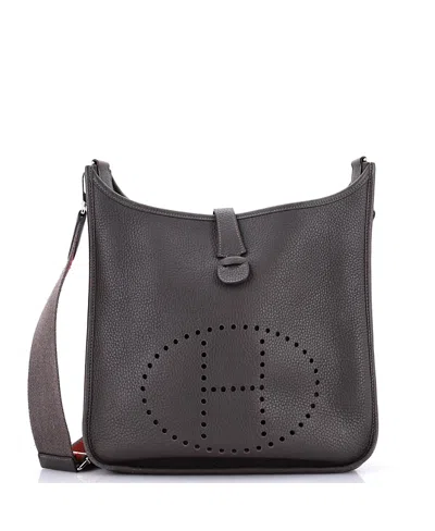 Pre-owned Pre-owned Hermes  Hermes Pm Evelyne Bag Gen Iii Clemence In Gray
