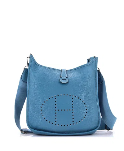 Pre-owned Pre-owned Hermes  Hermes Pm Evelyne Bag Gen Iii Clemence In Blue