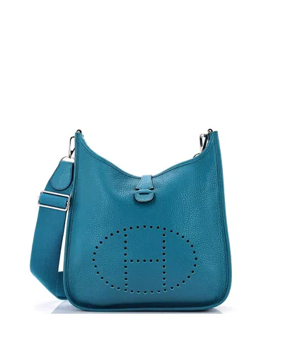 Pre-owned Pre-owned Hermes  Hermes Pm Evelyne Bag Gen Iii Clemence In Blue