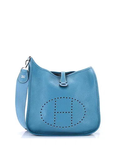 Pre-owned Pre-owned Hermes  Hermes Pm Evelyne Bag Gen Iii Clemence In Blue