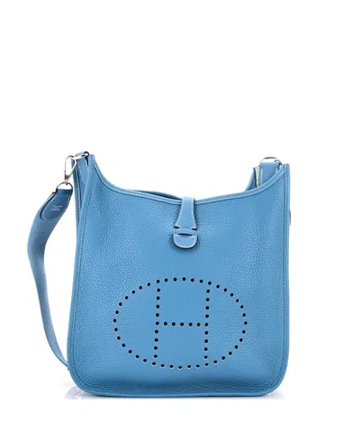 Pre-owned Pre-owned Hermes  Hermes Pm Evelyne Bag Gen Iii Clemence In Blue