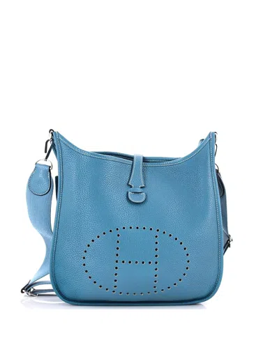 Pre-owned Pre-owned Hermes  Hermes Pm Evelyne Bag Gen Iii Clemence In Blue