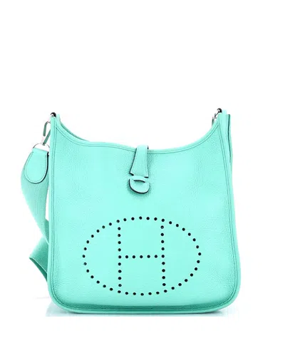 Pre-owned Pre-owned Hermes  Hermes Pm Evelyne Bag Gen Iii Clemence In Blue