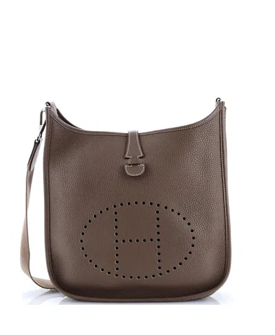 Pre-owned Pre-owned Hermes  Hermes Pm Evelyne Bag Gen Iii Clemence In Gray