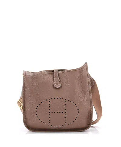 Pre-owned Pre-owned Hermes  Hermes Pm Evelyne Bag Gen Iii Clemence In Gray