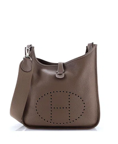 Pre-owned Pre-owned Hermes  Hermes Pm Evelyne Bag Gen Iii Clemence In Gray
